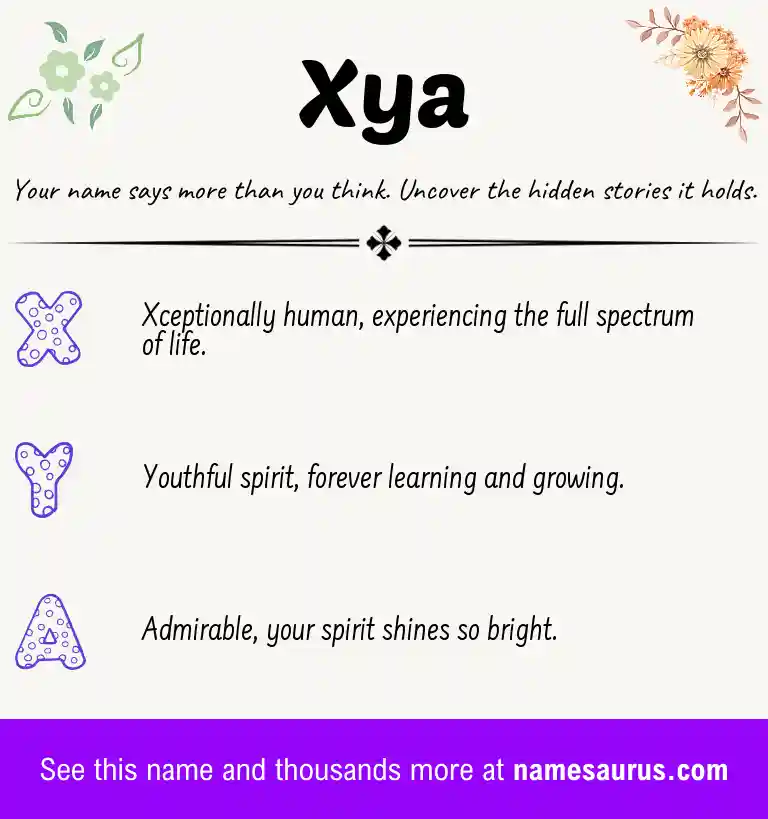 Acrostic poem about Xya.