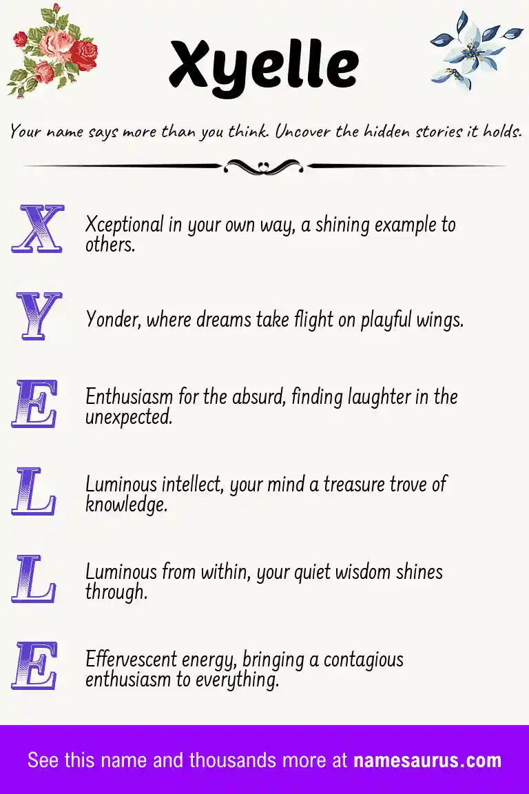 Acrostic poem about Xyelle.