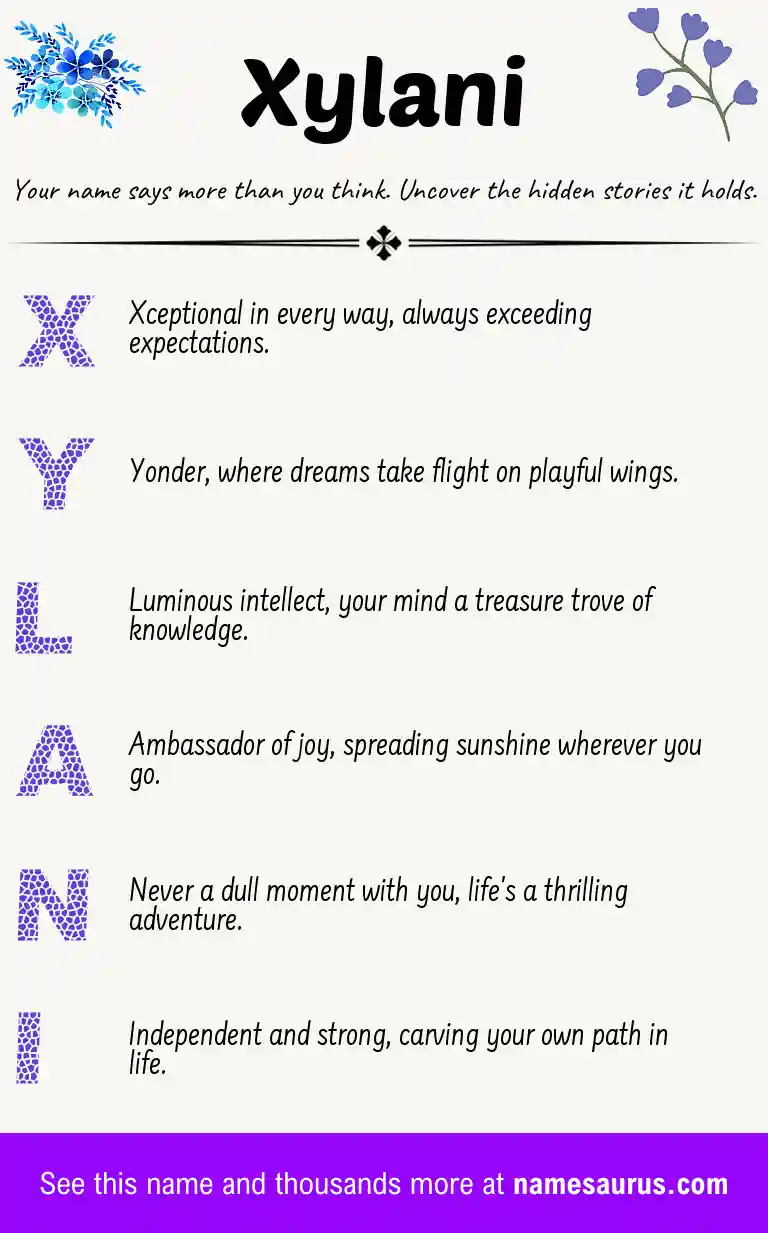 Acrostic poem about Xylani.