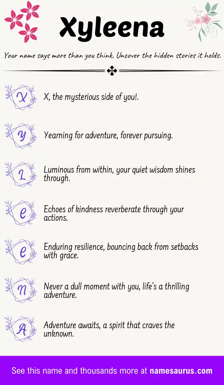 Acrostic poem about Xyleena.