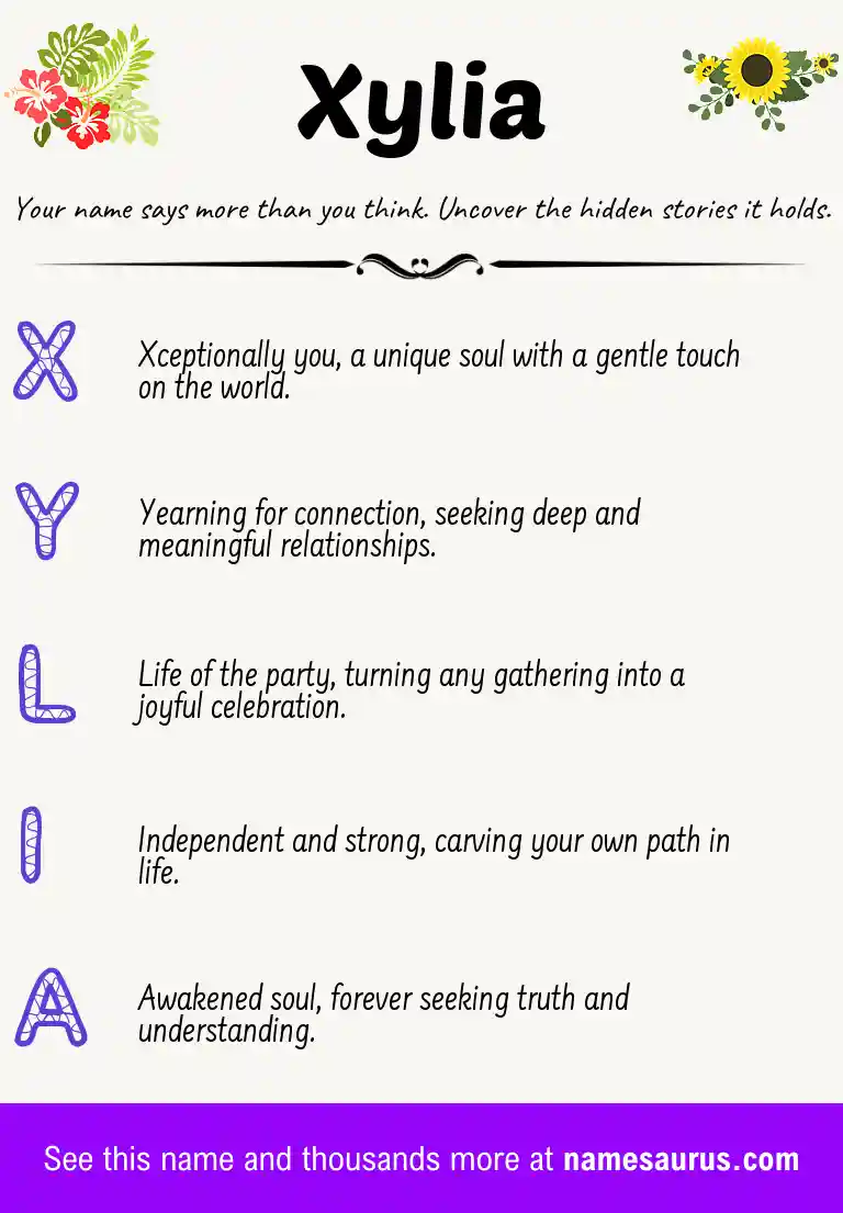 Acrostic poem about Xylia.