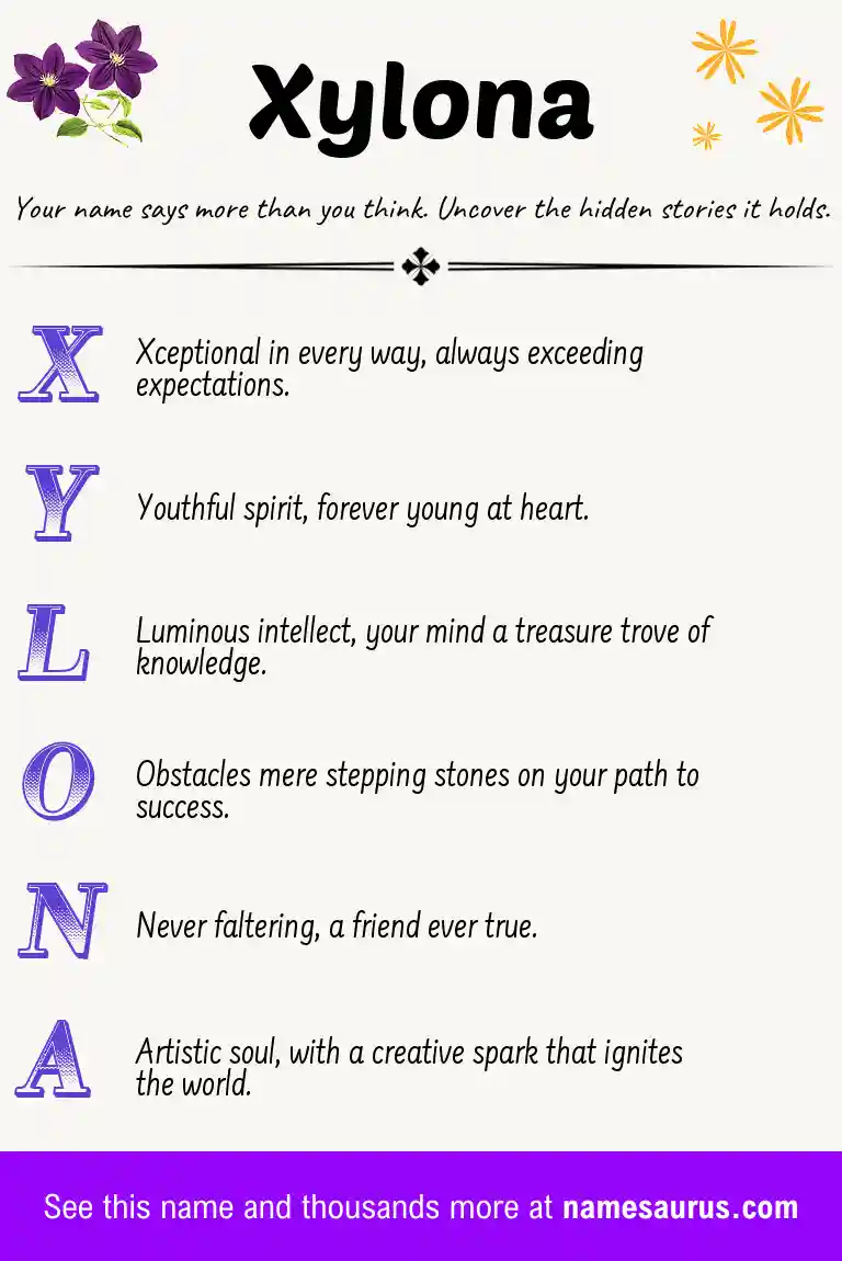 Acrostic poem about Xylona.