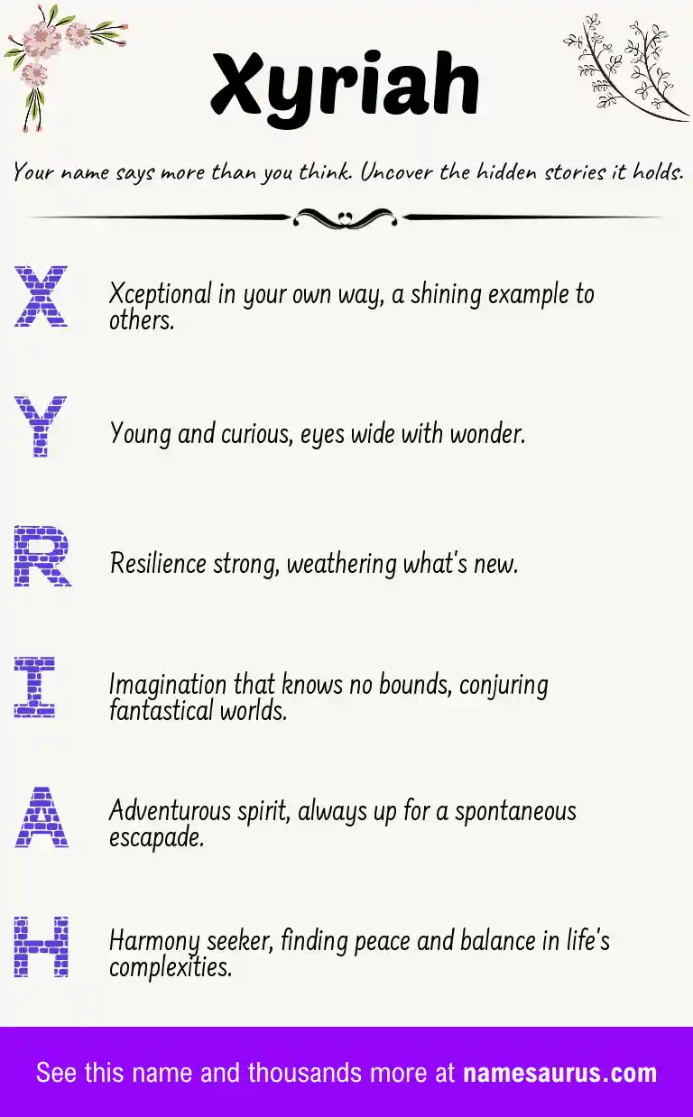 Acrostic poem about Xyriah.
