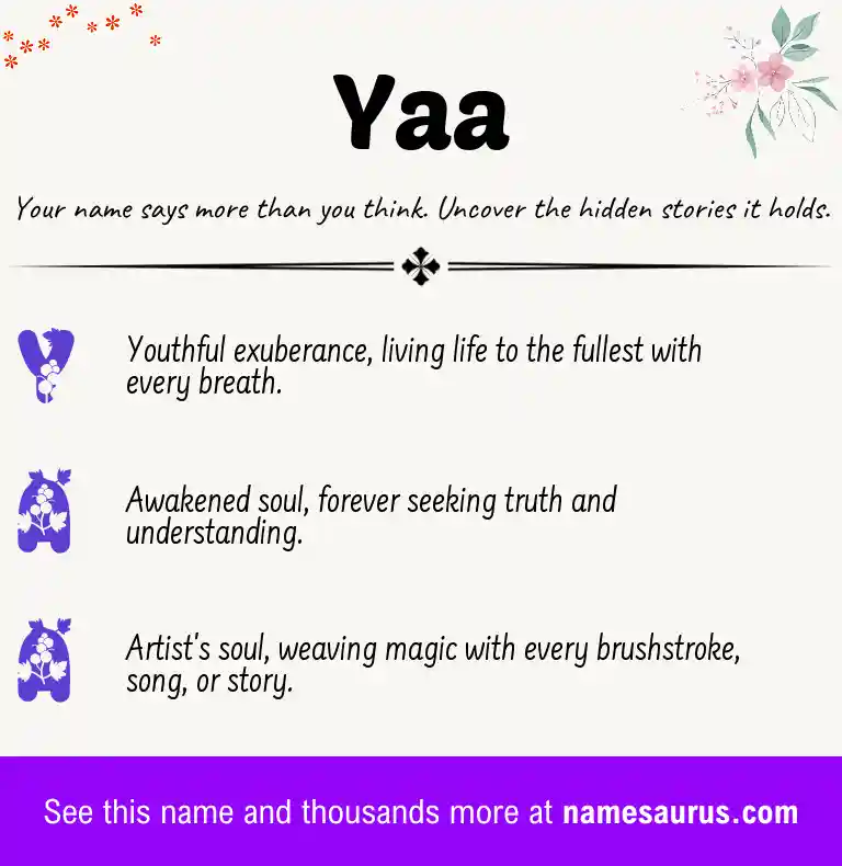 Acrostic poem about Yaa.