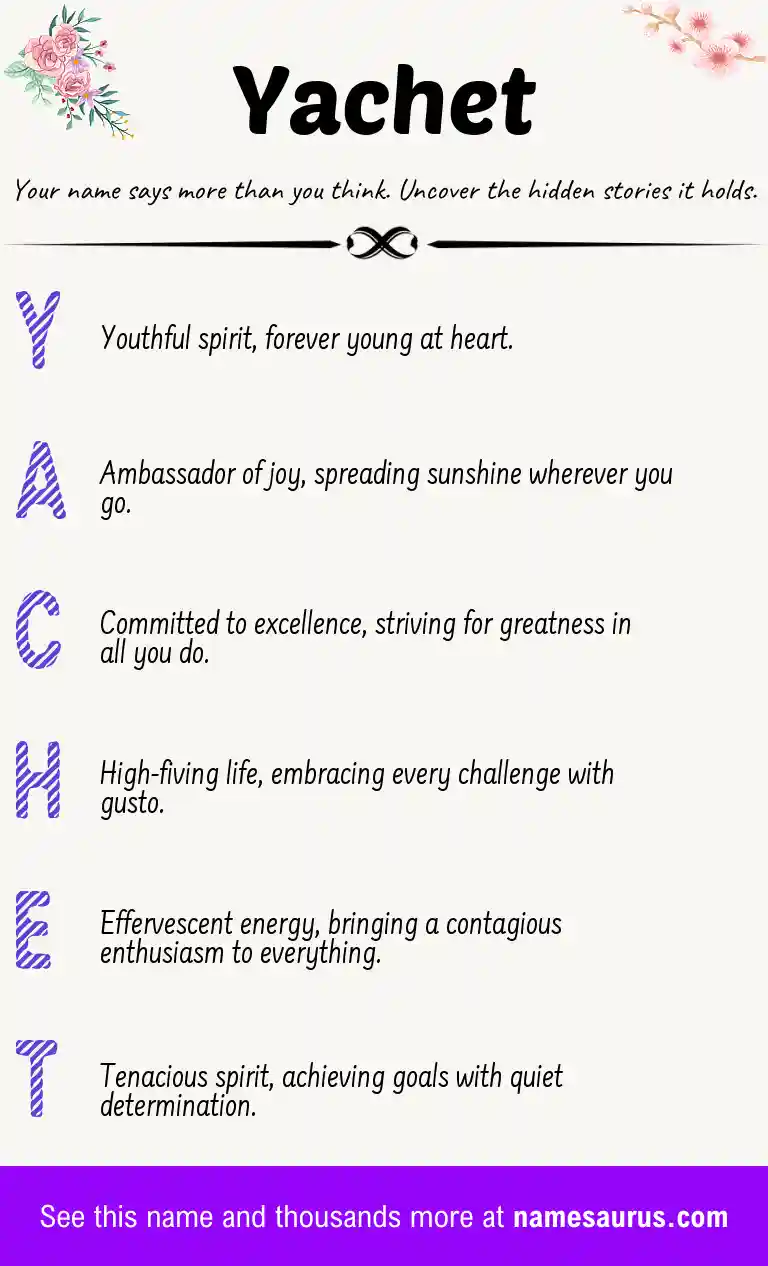 Acrostic poem about Yachet.