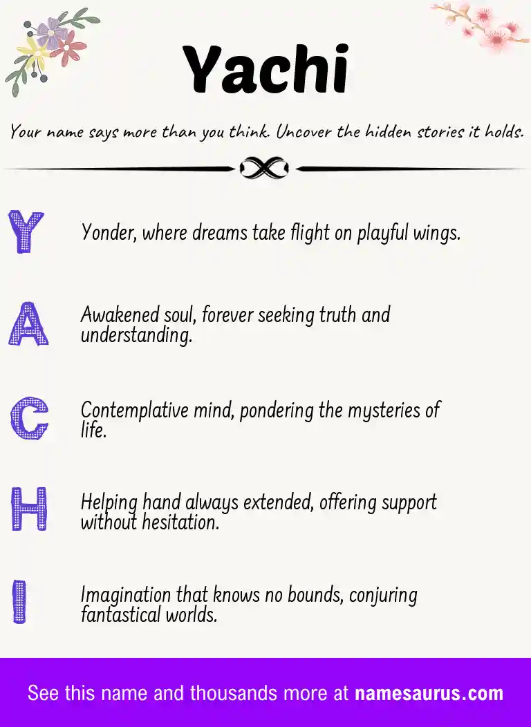 Acrostic poem about Yachi.