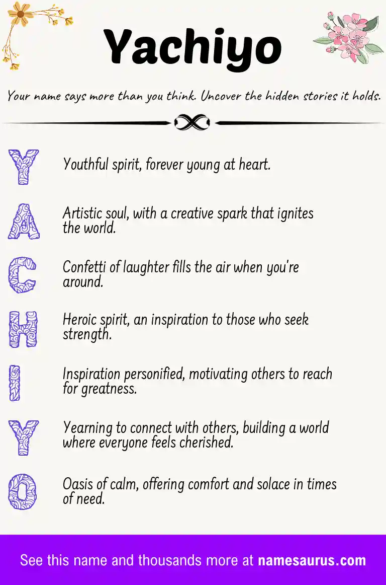 Acrostic poem about Yachiyo.
