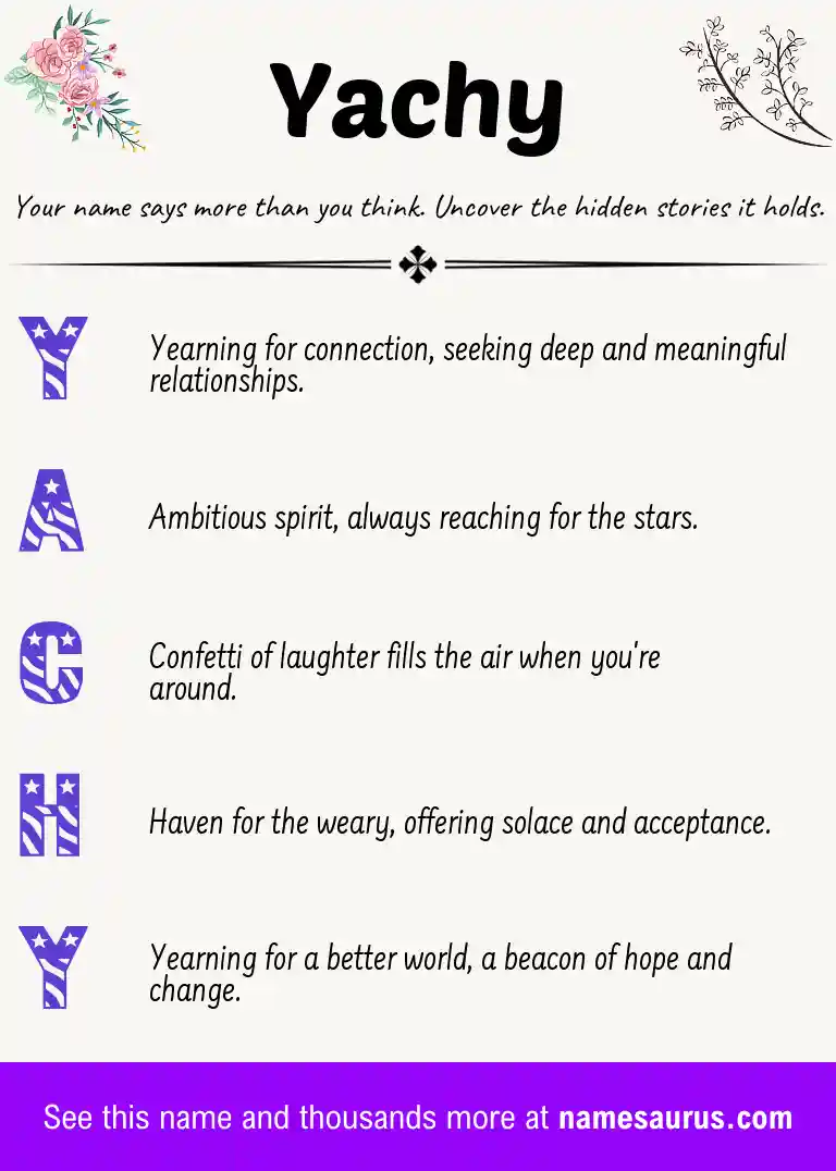 Acrostic poem about Yachy.