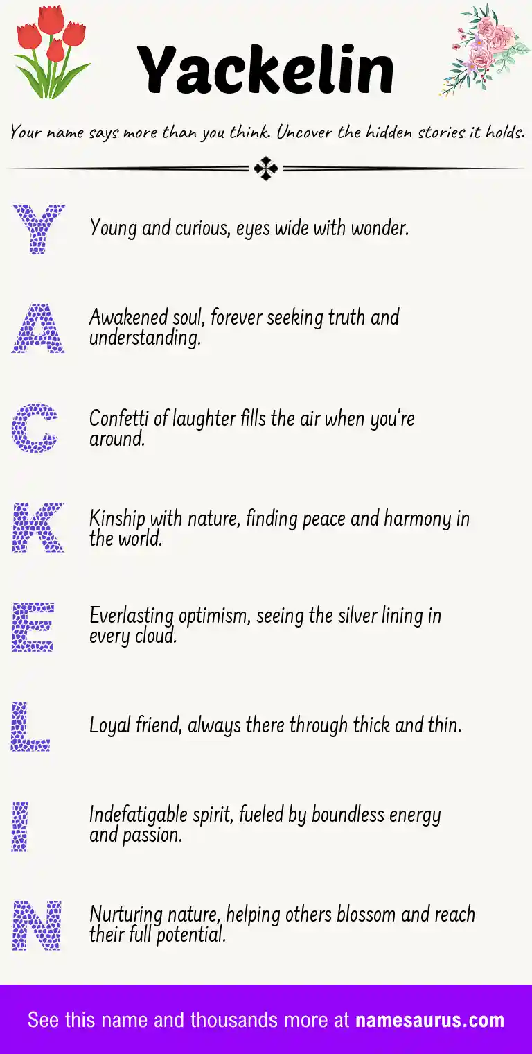 Acrostic poem about Yackelin.