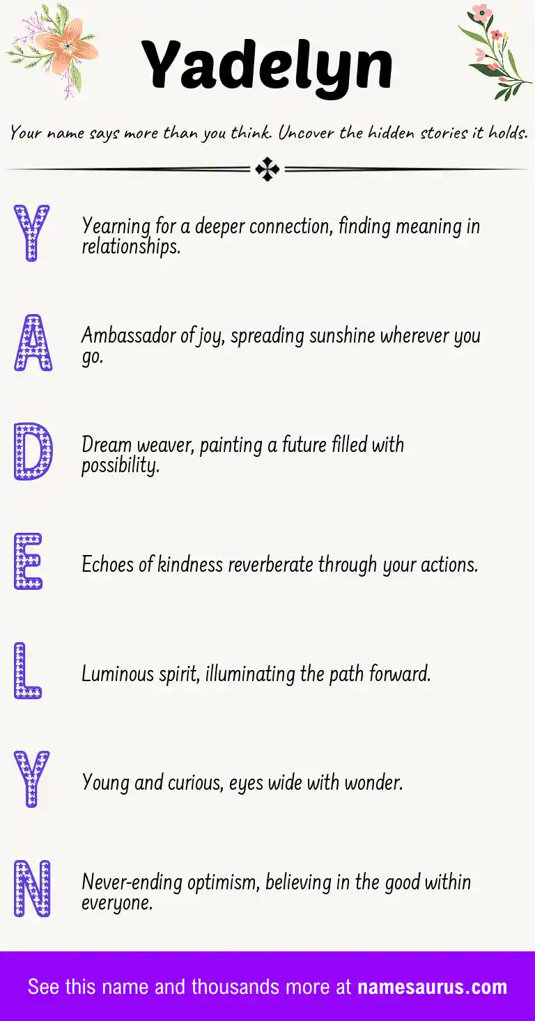 Acrostic poem about Yadelyn.