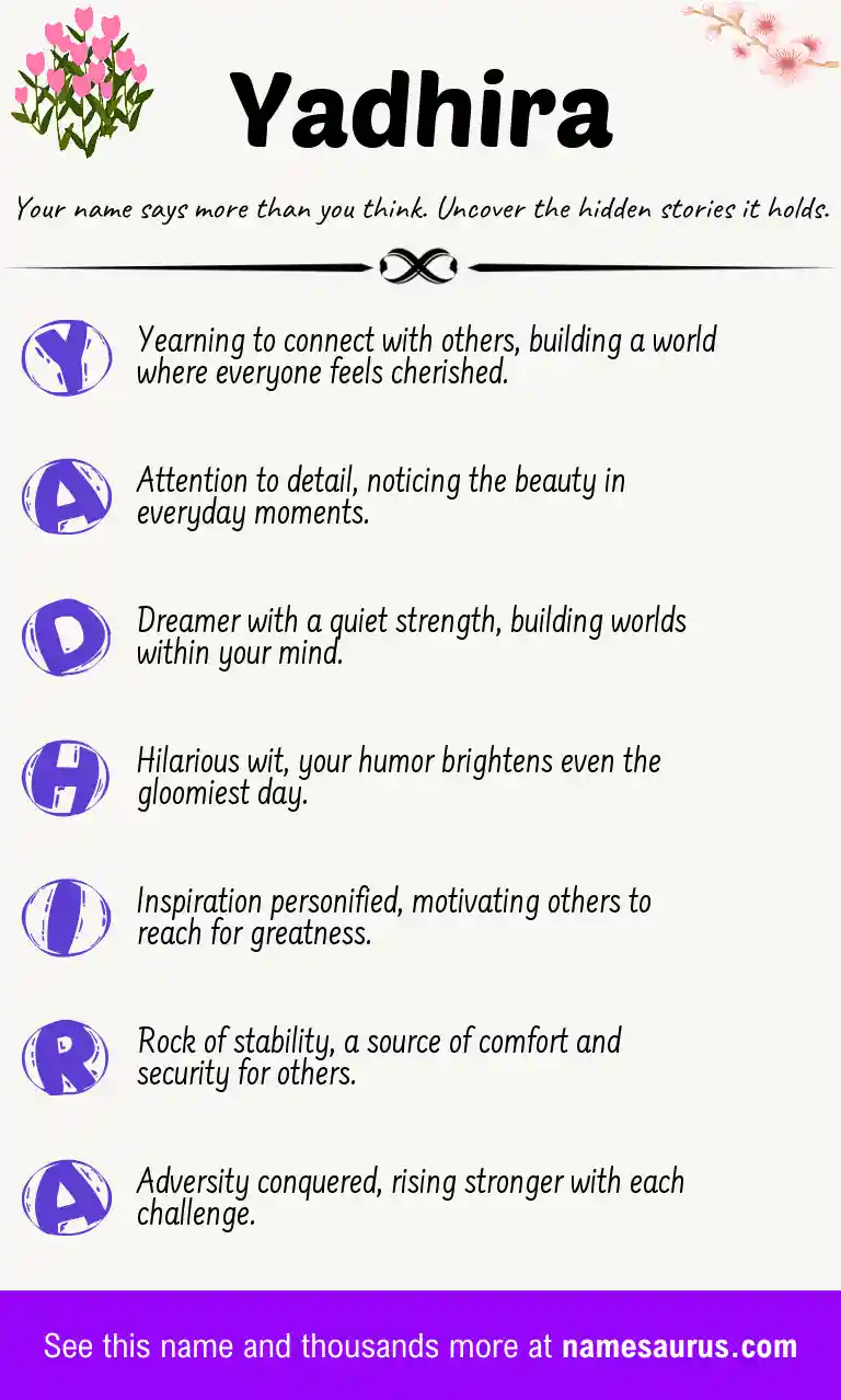 Acrostic poem about Yadhira.