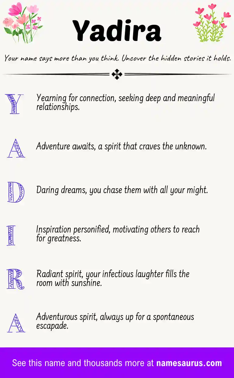 Acrostic poem about Yadira.