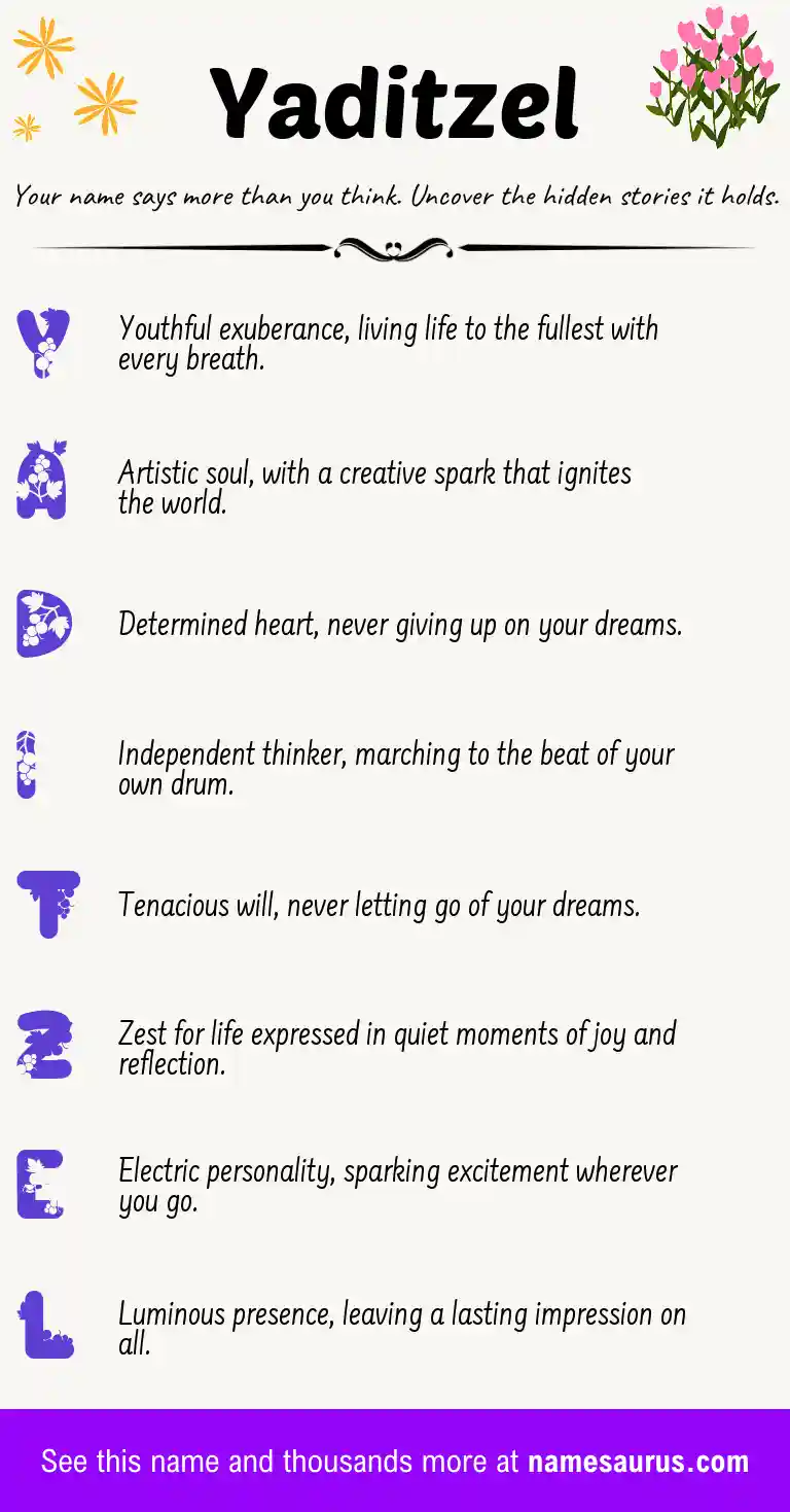 Acrostic poem about Yaditzel.