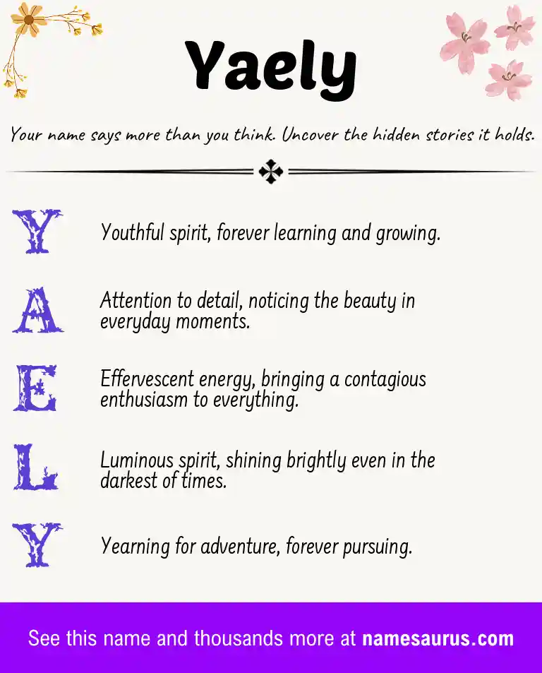 Acrostic poem about Yaely.