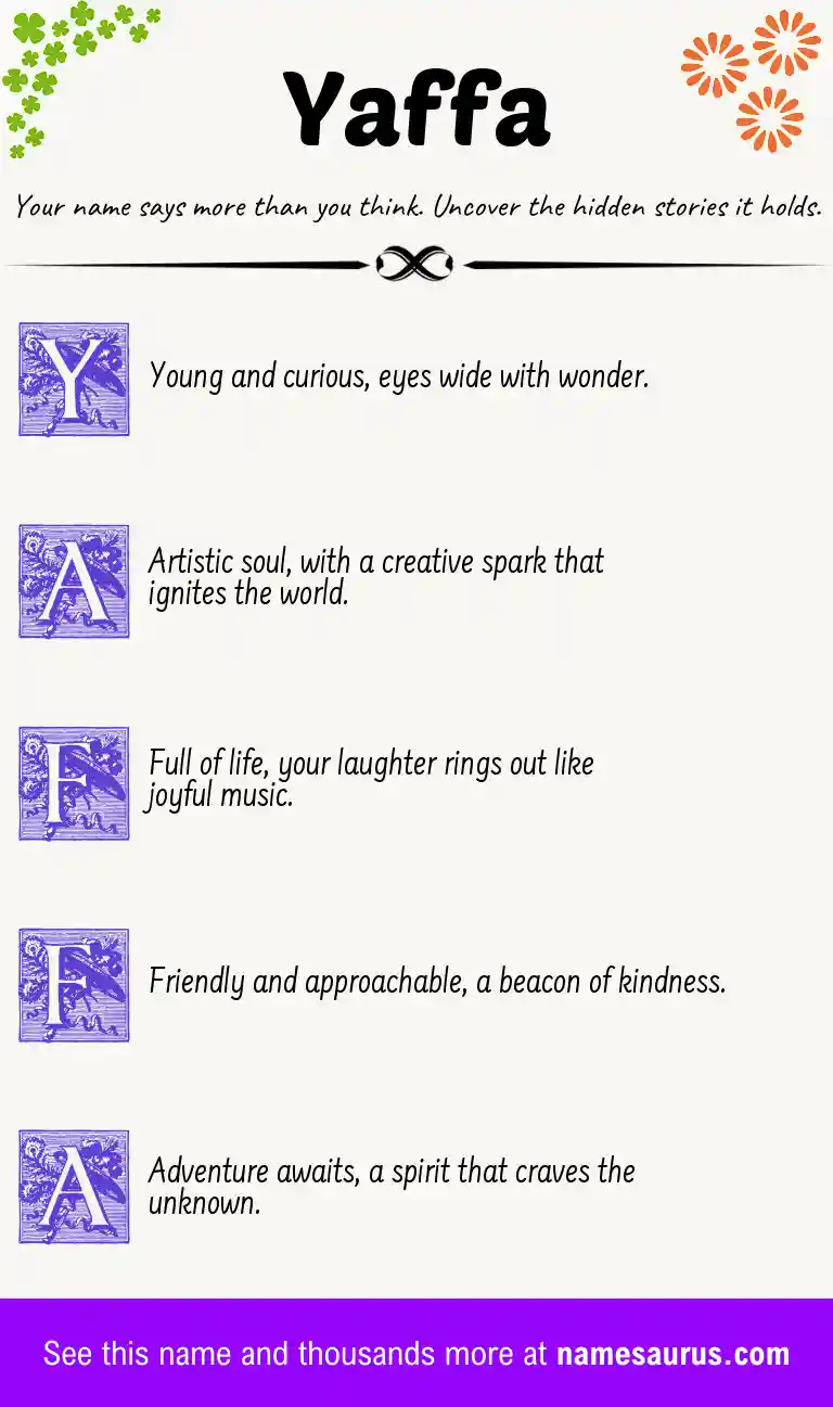 Acrostic poem about Yaffa.