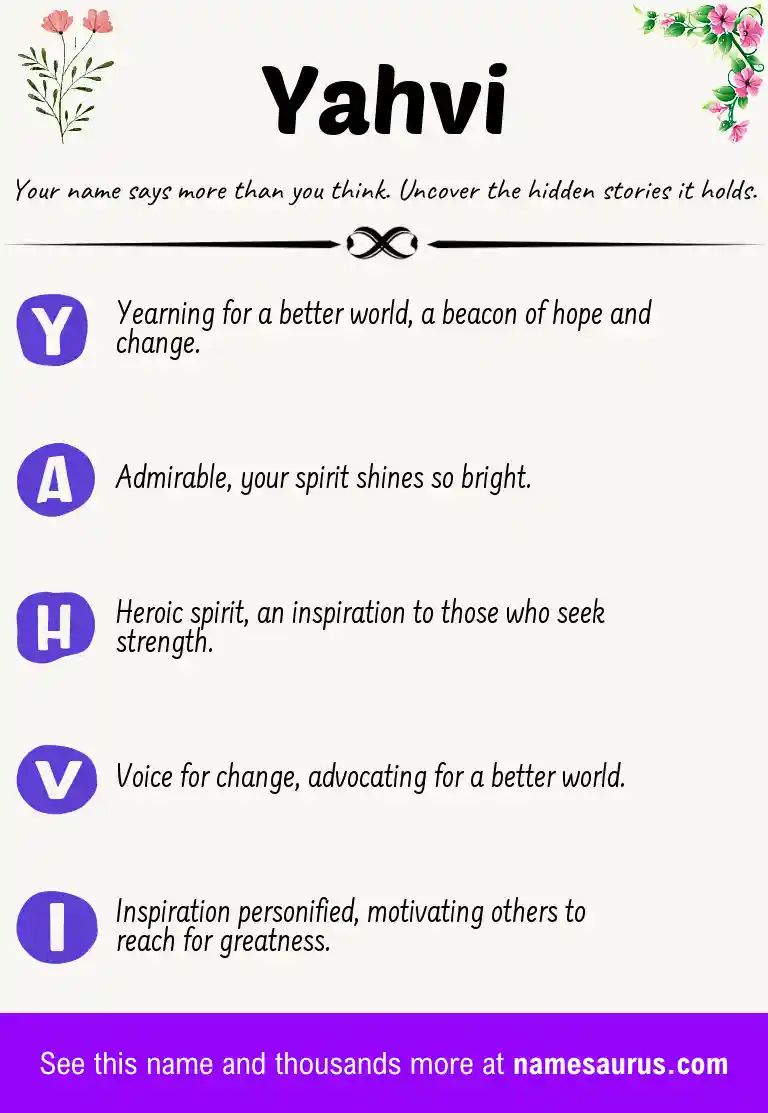 Acrostic poem about Yahvi.