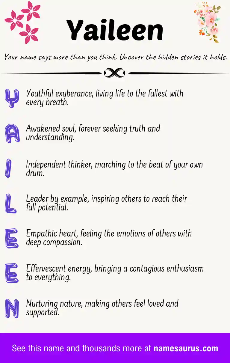 Acrostic poem about Yaileen.