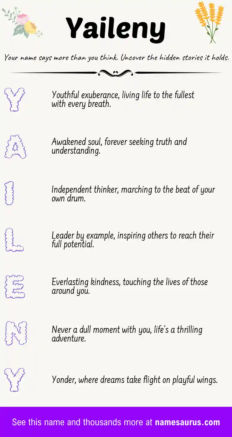 Acrostic poem about Yaileny.