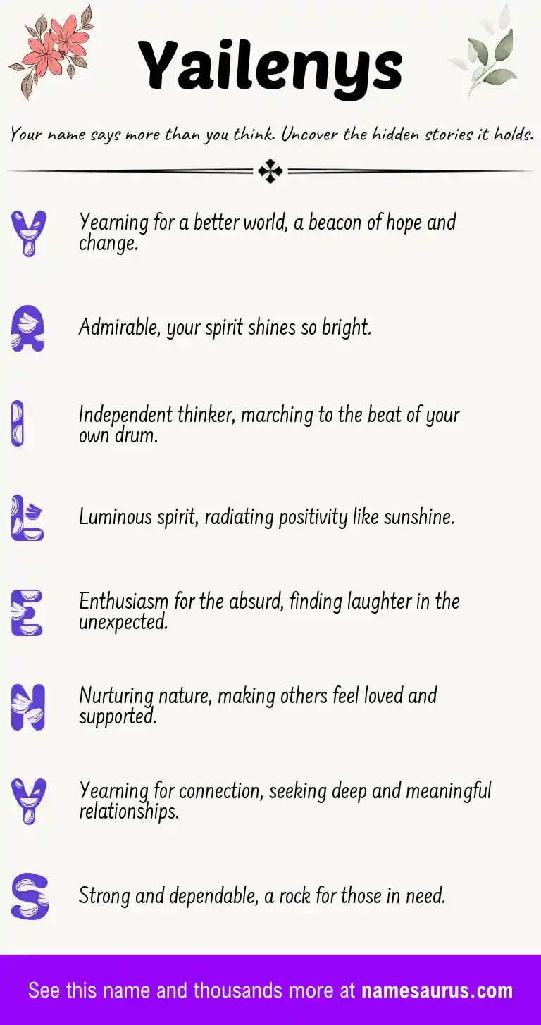 Acrostic poem about Yailenys.