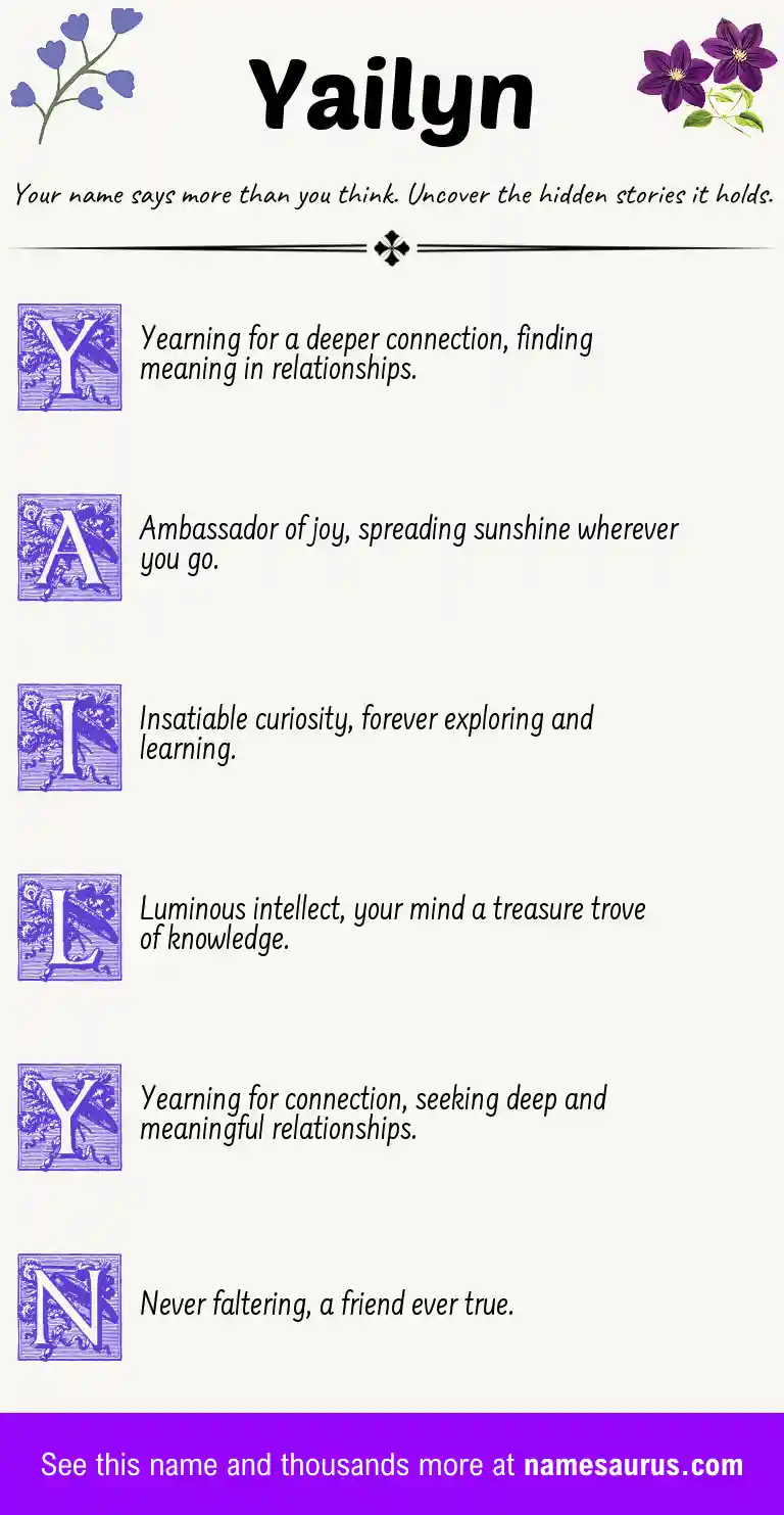 Acrostic poem about Yailyn.