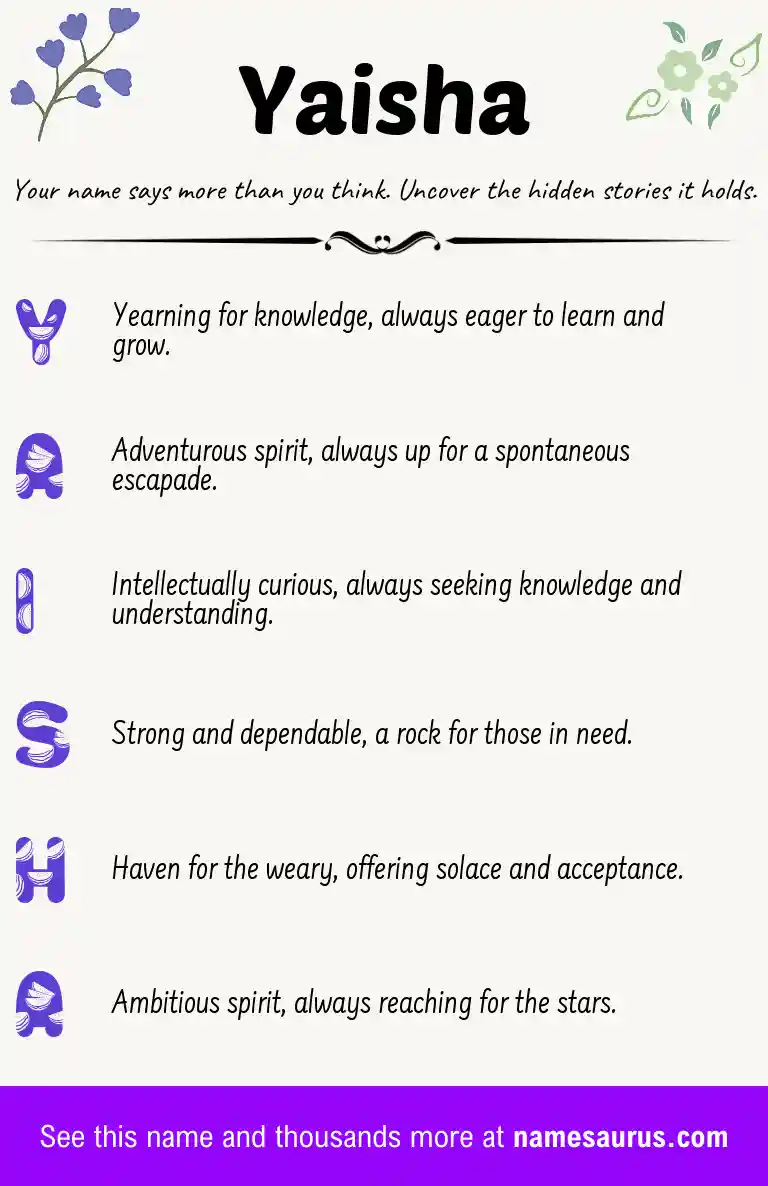 Acrostic poem about Yaisha.