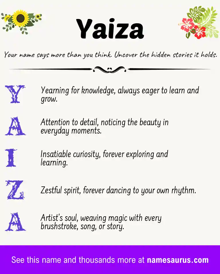 Acrostic poem about Yaiza.