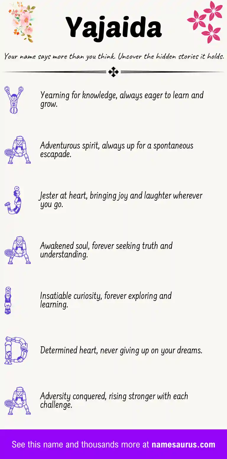 Acrostic poem about Yajaida.