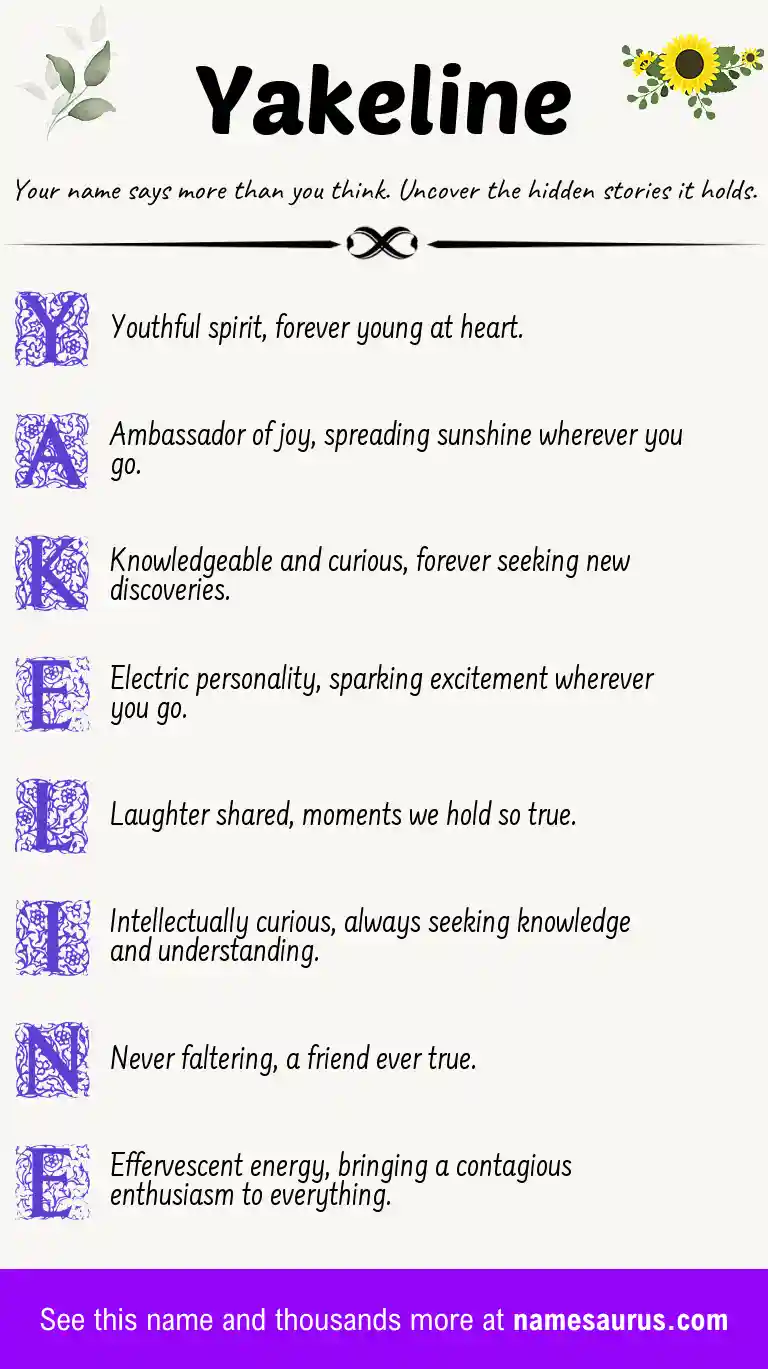 Acrostic poem about Yakeline.