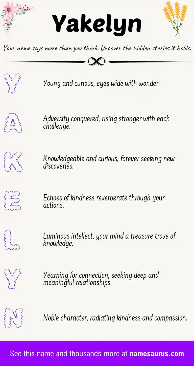 Acrostic poem about Yakelyn.