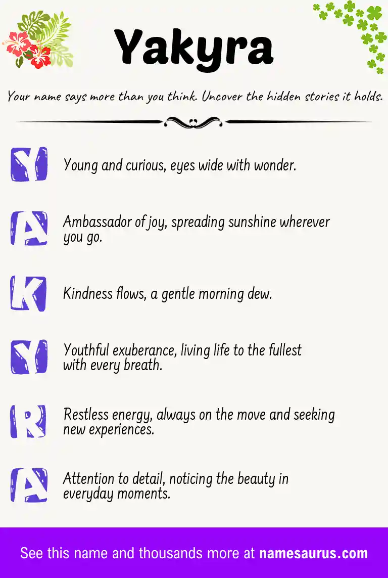Acrostic poem about Yakyra.