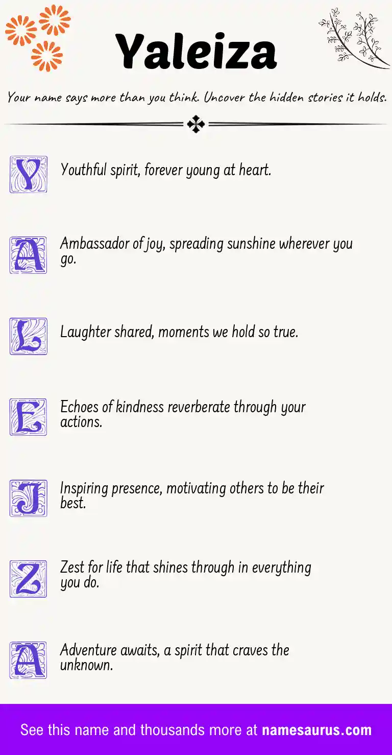 Acrostic poem about Yaleiza.