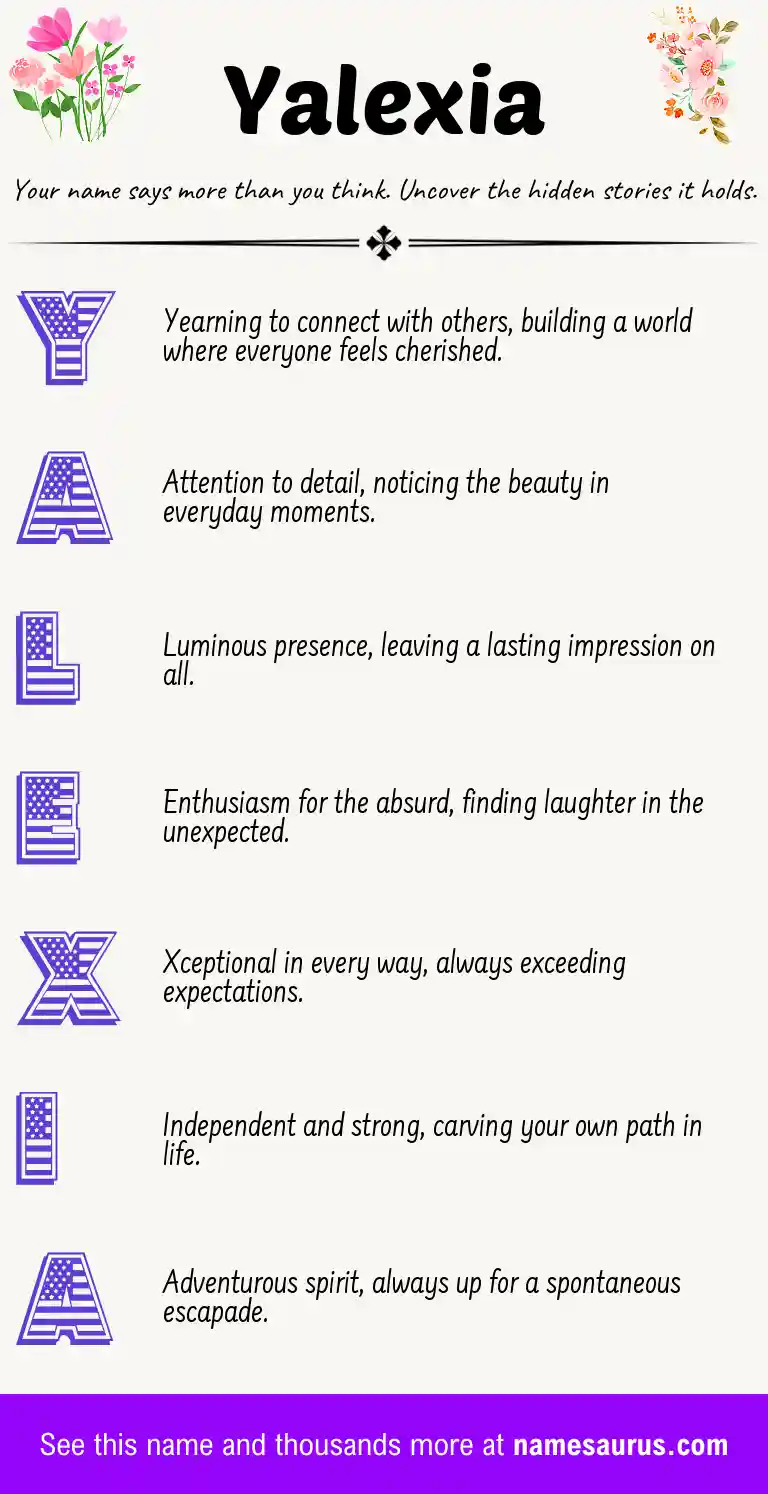 Acrostic poem about Yalexia.