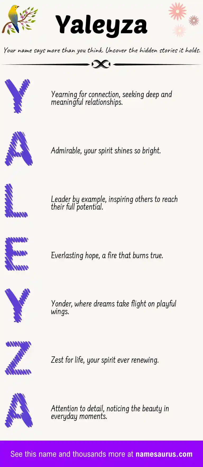 Acrostic poem about Yaleyza.
