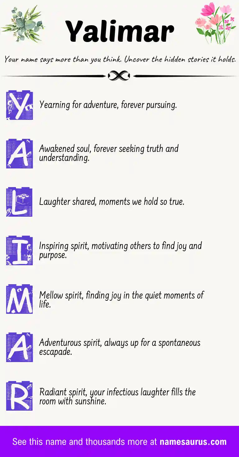 Acrostic poem about Yalimar.