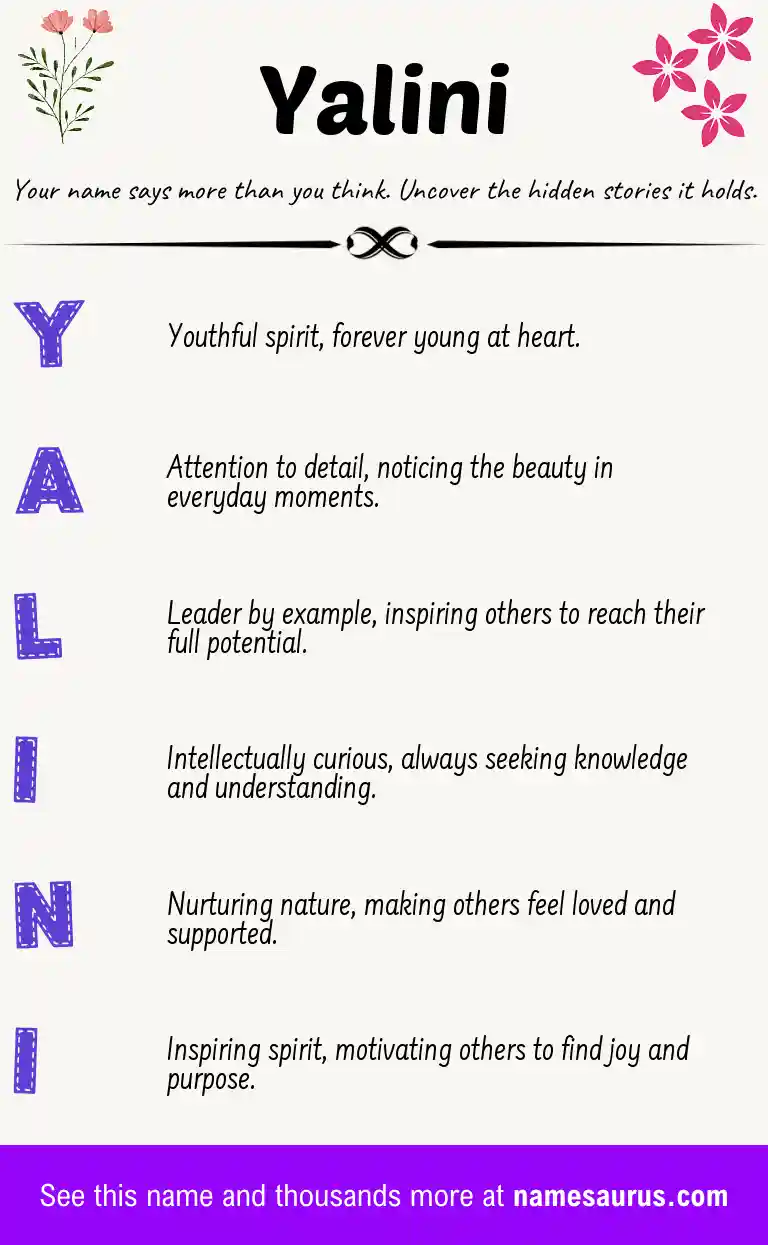 Acrostic poem about Yalini.