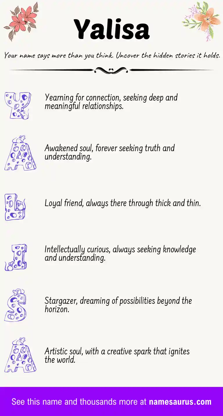 Acrostic poem about Yalisa.