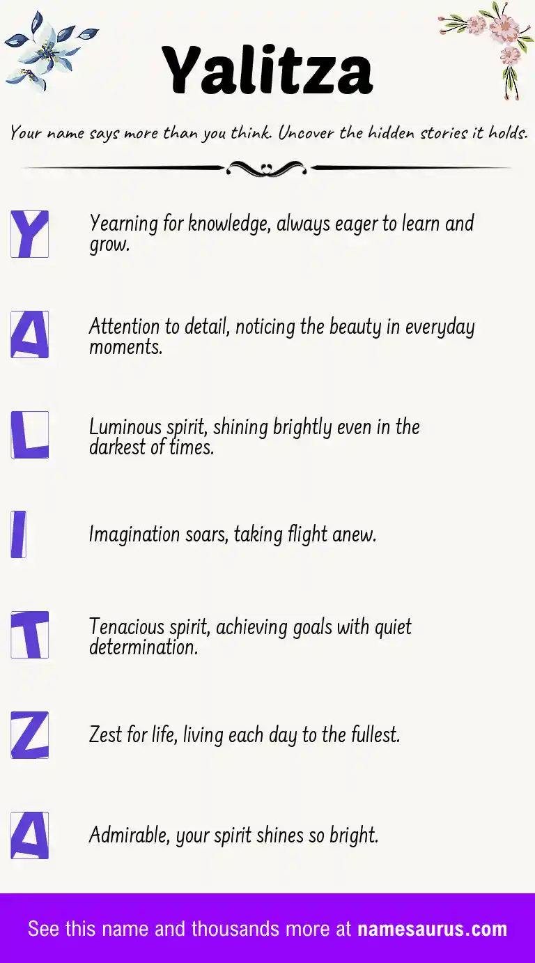 Acrostic poem about Yalitza.