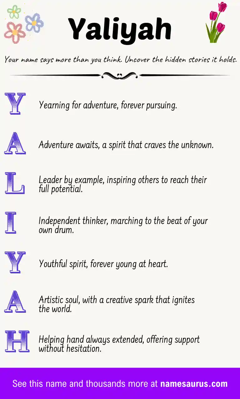 Acrostic poem about Yaliyah.