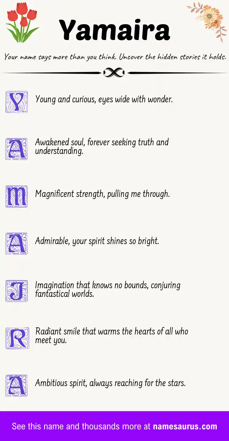 Acrostic poem about Yamaira.