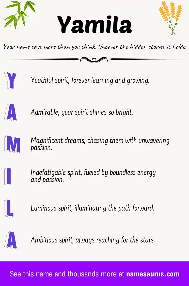 Acrostic poem about Yamila.