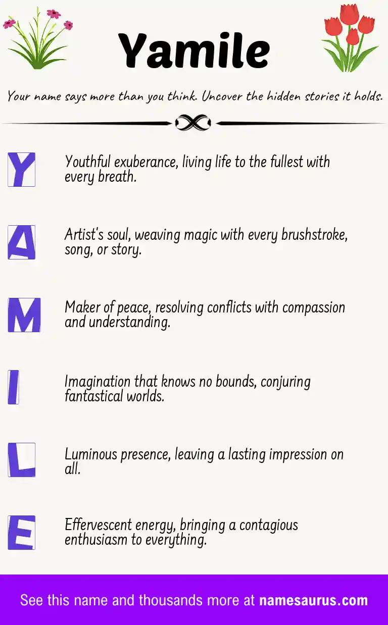 Acrostic poem about Yamile.