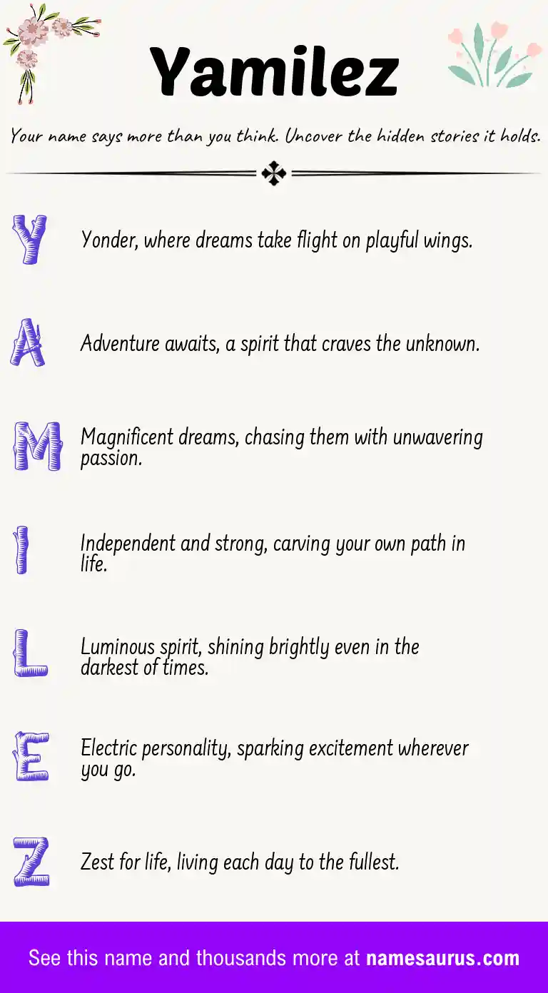 Acrostic poem about Yamilez.