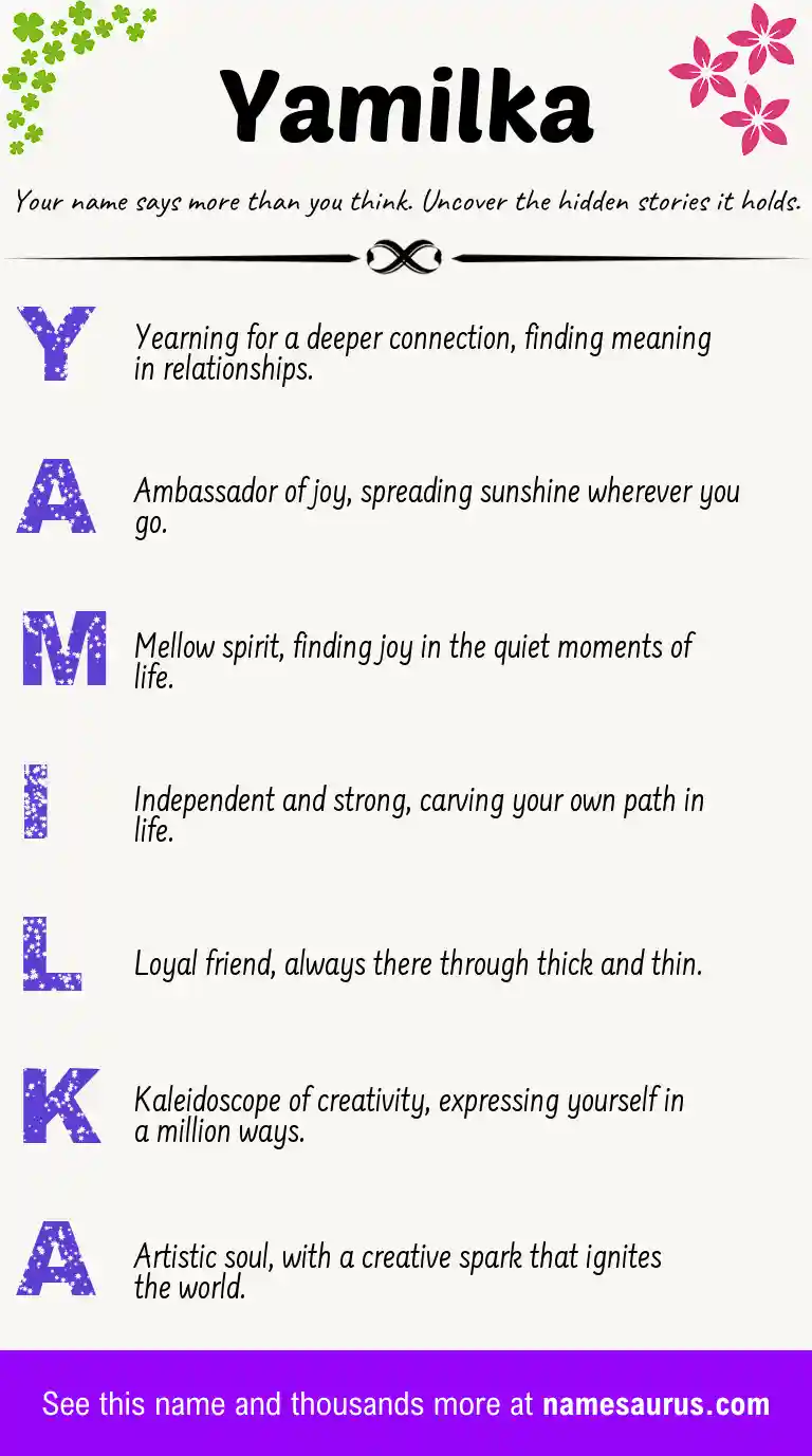Acrostic poem about Yamilka.