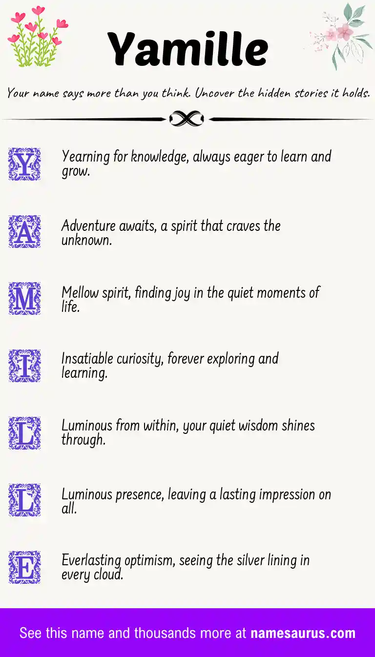 Acrostic poem about Yamille.