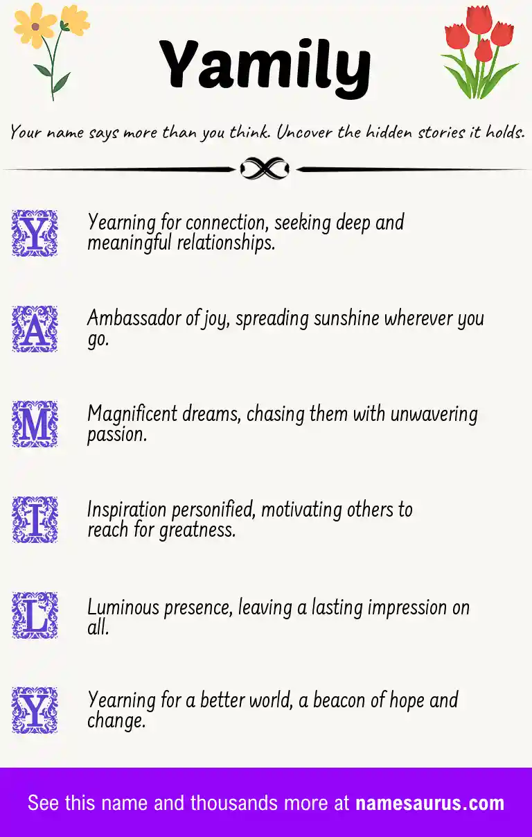 Acrostic poem about Yamily.