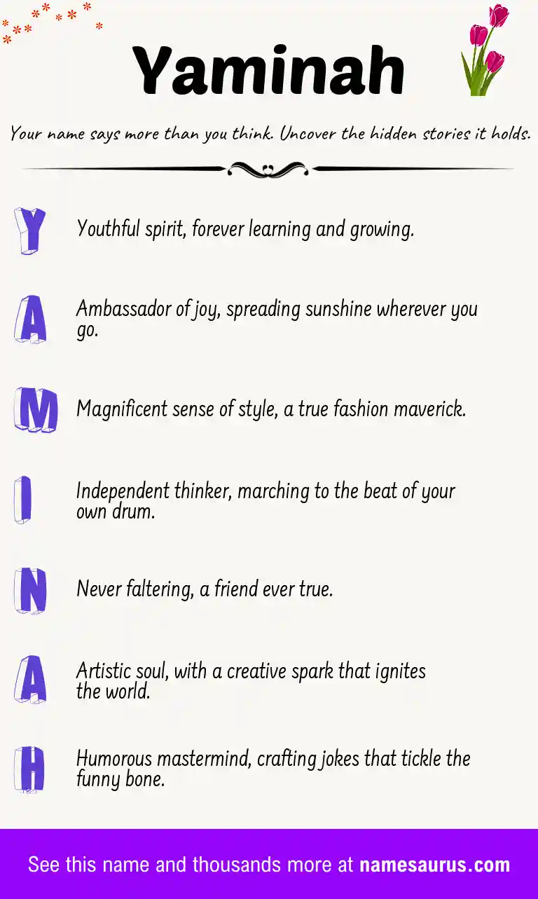 Acrostic poem about Yaminah.