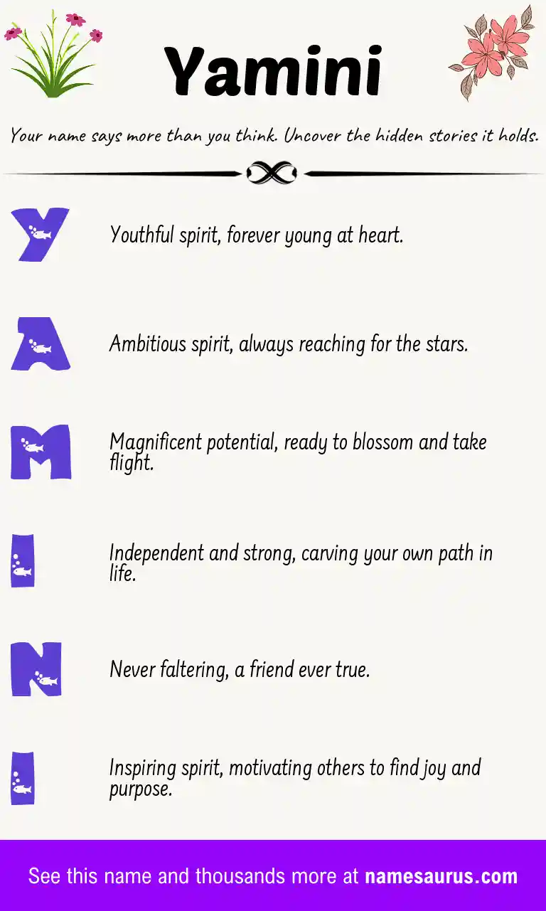 Acrostic poem about Yamini.