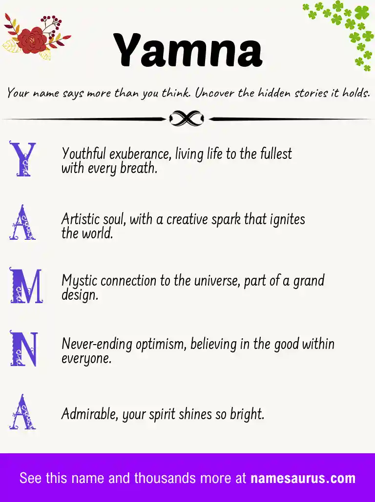 Acrostic poem about Yamna.