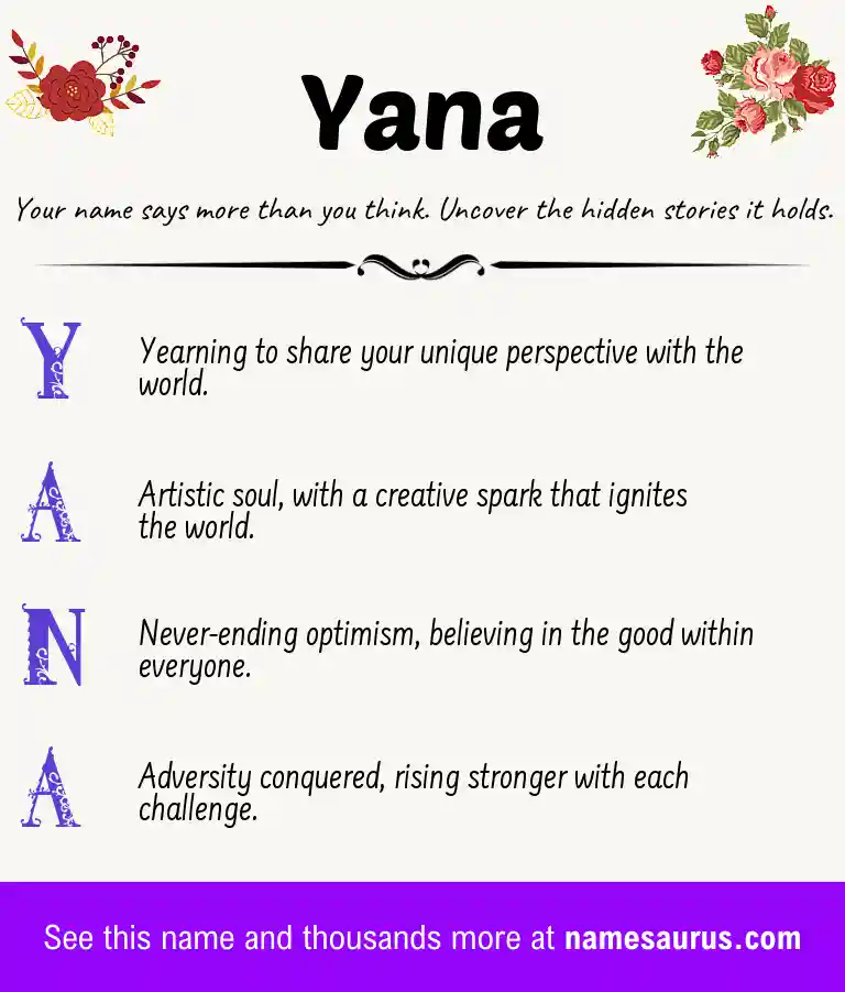 Acrostic poem about Yana.