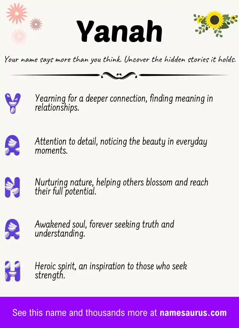 Acrostic poem about Yanah.